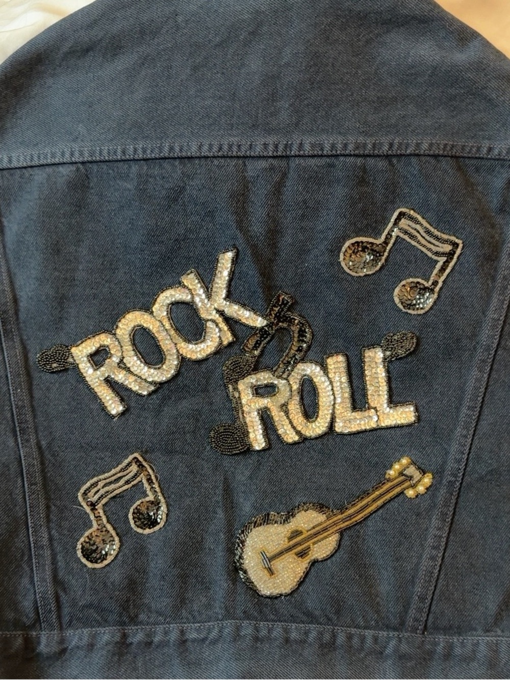 Vintage 89-90 GUESS by Georges Marciano “ROCK & ROLL” Embellished Denim Vest